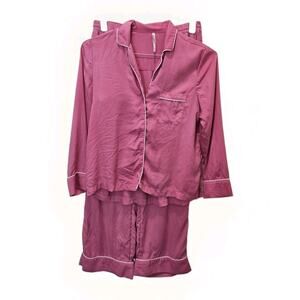 Soma Pajama Set Womens Sz M Lyocell Pink Pockets Super Soft 2pc Long sleeve